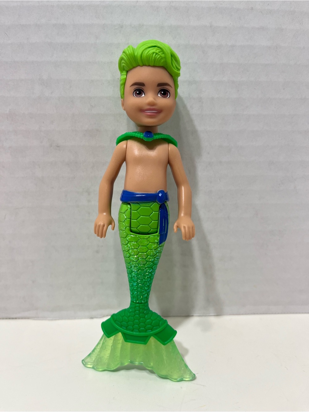 BARBIE doll Dreamtopia Chelsea Merboy Doll with Green Hair & Tail mermaid
